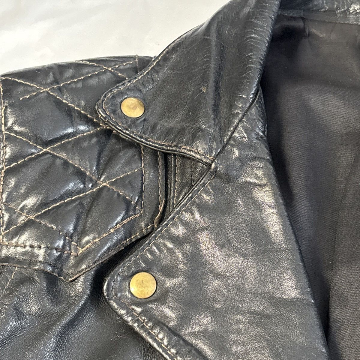 Other Vintage Langlitz Columbia Motorcycle Leather Jacket w/Belt Size US M / EU 48-50 / 2 - 16 Thumbnail