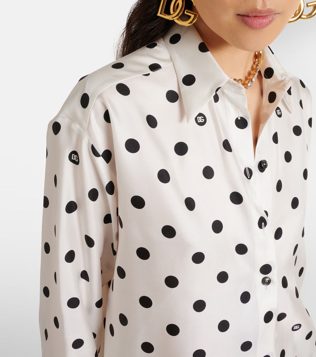 Balenciaga o1y0625 Patterned Shirt in White/Black Size M / US 6-8 / IT 42-44 - 2 Thumbnail