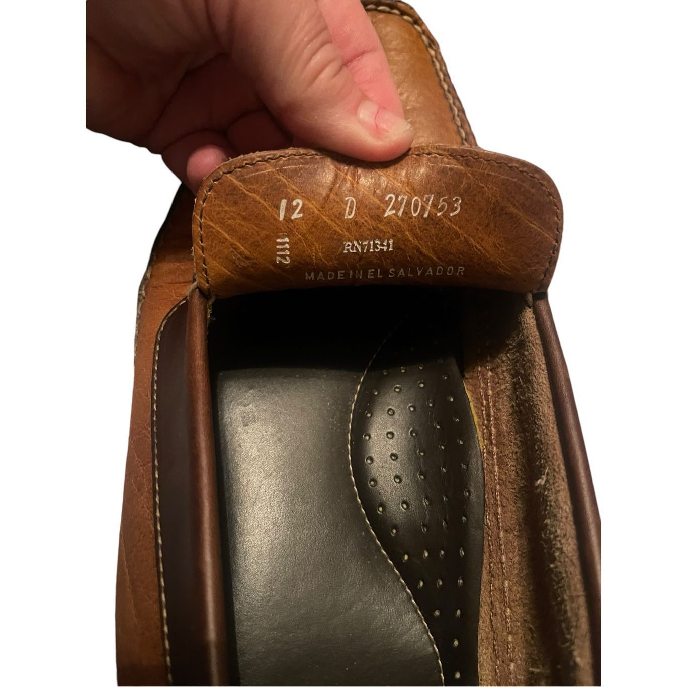L.L. Bean L.L. Bean Mens Brown Solid Leather Slip On Flat Loafers Shoes Size 12 D Size US 12 / EU 45 - 7 Thumbnail