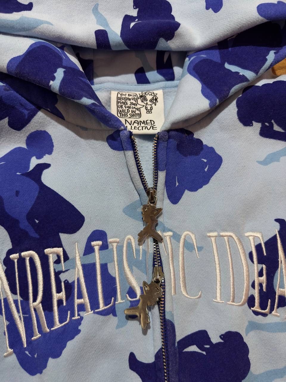 Japanese Brand Named Collective Unrealistic Ideals Blue Camo Monogram Y2K Size US M / EU 48-50 / 2 - 4 Thumbnail