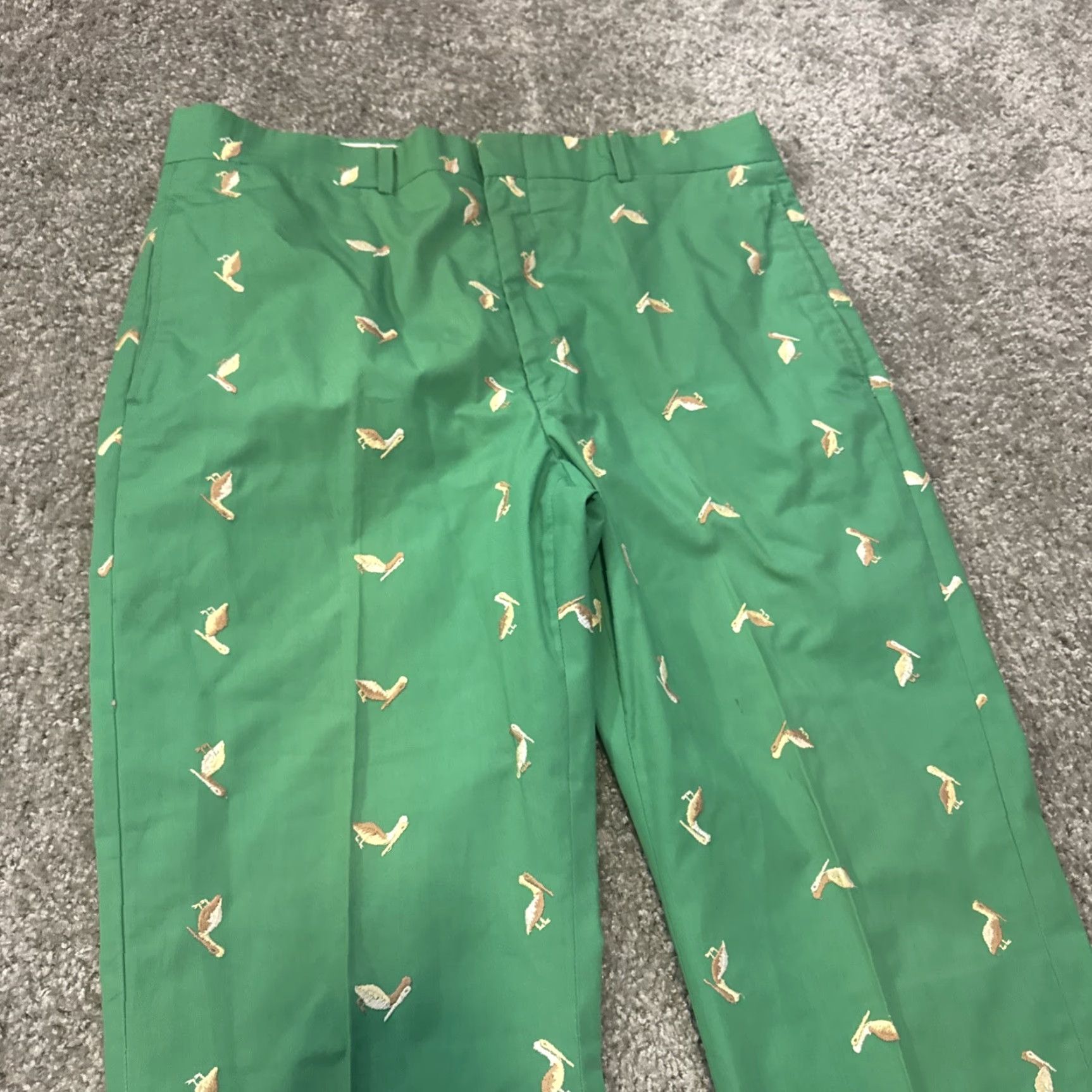 Vintage VINTAGE Allen Collins Embroidered All Over Print Green Golf Pants Mens 36 Chino 28 Inseam Size US 36 / EU 52 - 3 Thumbnail