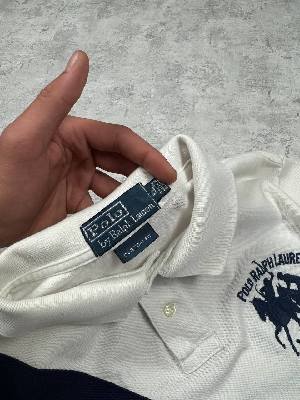 Polo Ralph Lauren Vintage Polo Ralph Lauren Number 2 Polo Stripe White Navy Size US XL / EU 56 / 4 - 13 Thumbnail