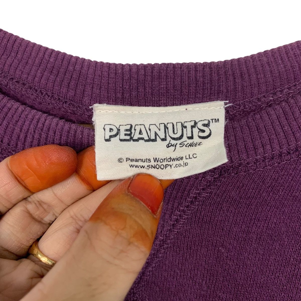 Peanuts PEANUTS SNOOPY Love Graphics Purple Sweatshirt #3540-C162 Size US L / EU 52-54 / 3 - 9 Thumbnail