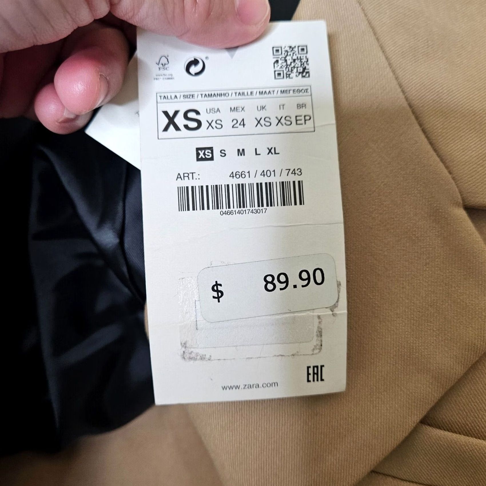 Zara ZARA Blazer Women XS Tan Pleated Sleeve Regular Fit Solid Lining Polyester Jacket New Size XS / US 0-2 / IT 36-38 - 5 Thumbnail