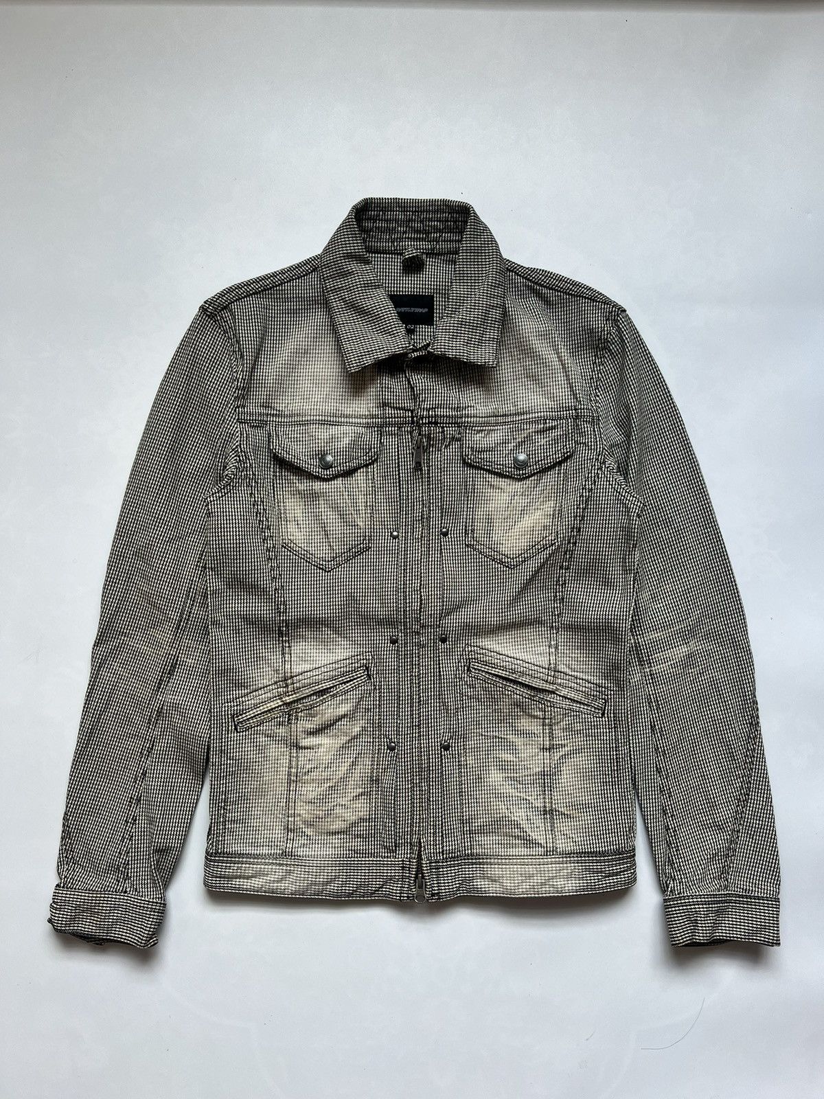 Japanese Brand Vintage 2000's Rattle Trap Mud wash Checkered Denim Size US S / EU 44-46 / 1 - 1 Thumbnail