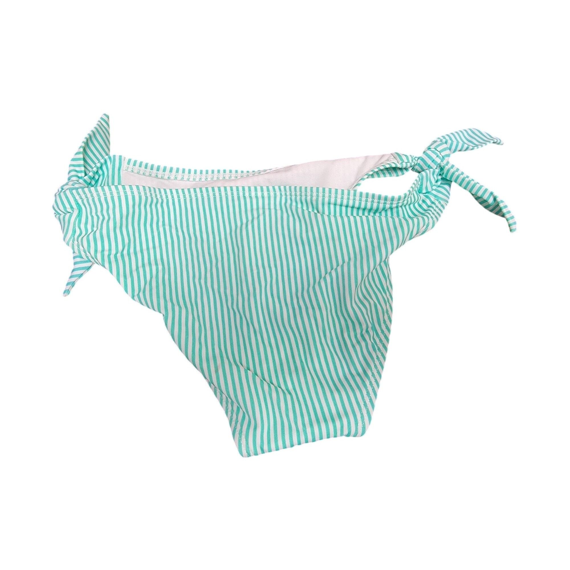Other Striped Green & White Bikini Bottoms With Side Ties Xhilarat Size ONE SIZE - 2 Thumbnail