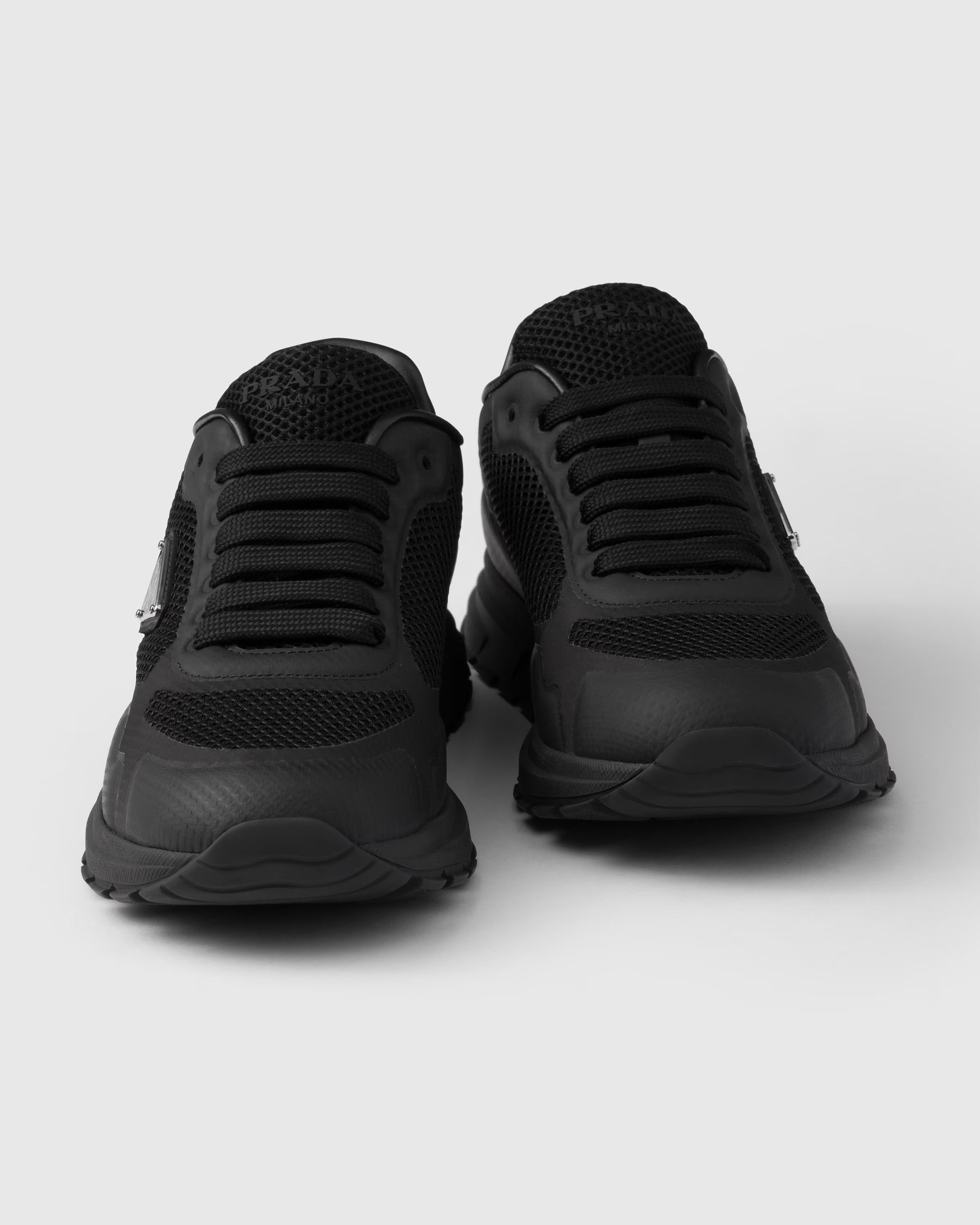 Prada o1B3y1r0526 Prax 2.0 Fabric and Mesh Sneakers in Black Size US 9 / IT 39 - 4 Thumbnail