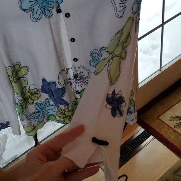 Vintage Sigrid Olsen White w Beaded Floral Embroidered Long Slv Sz. Size M / US 6-8 / IT 42-44 - 4 Thumbnail