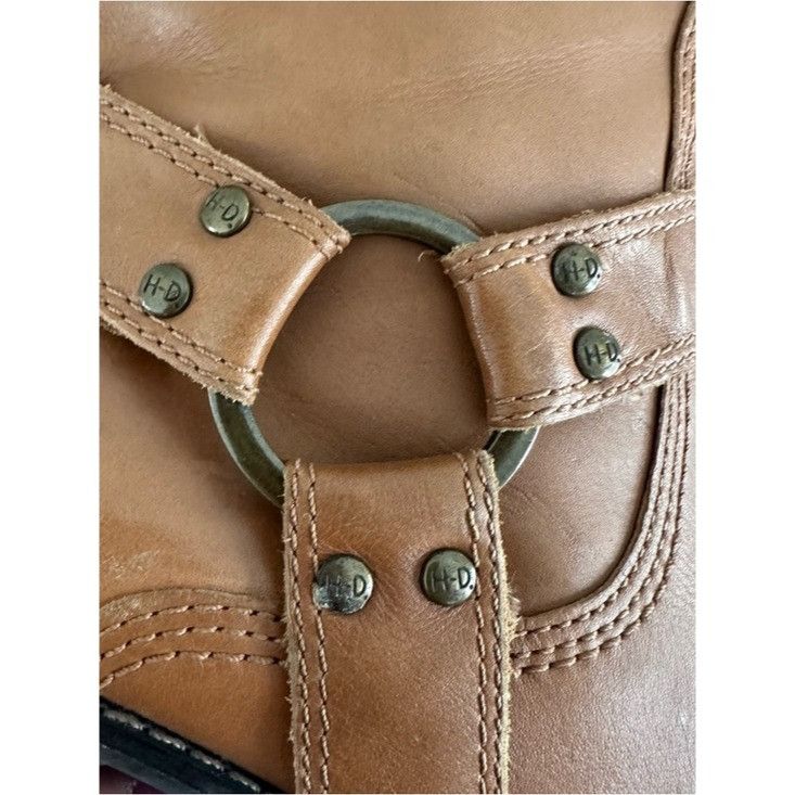 Harley Davidson Vintage Harley Davidson Tan Leather Heeled Boots Size US 8.5 / IT 38.5 - 6 Thumbnail