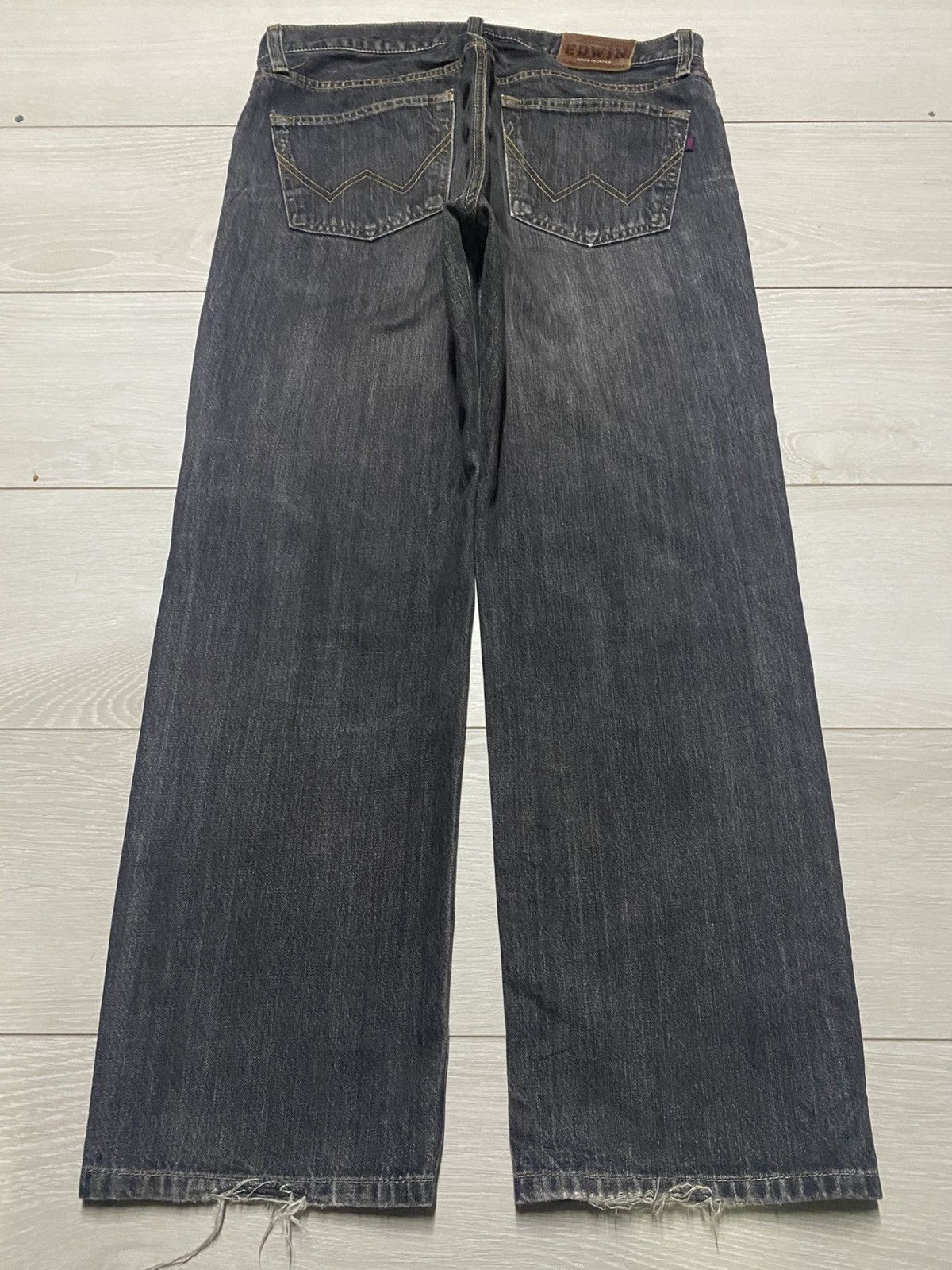 Edwin Vtg Edwin International Basic 403 Black Denim Loose Jeans Size US 34 / EU 50 - 2 Thumbnail