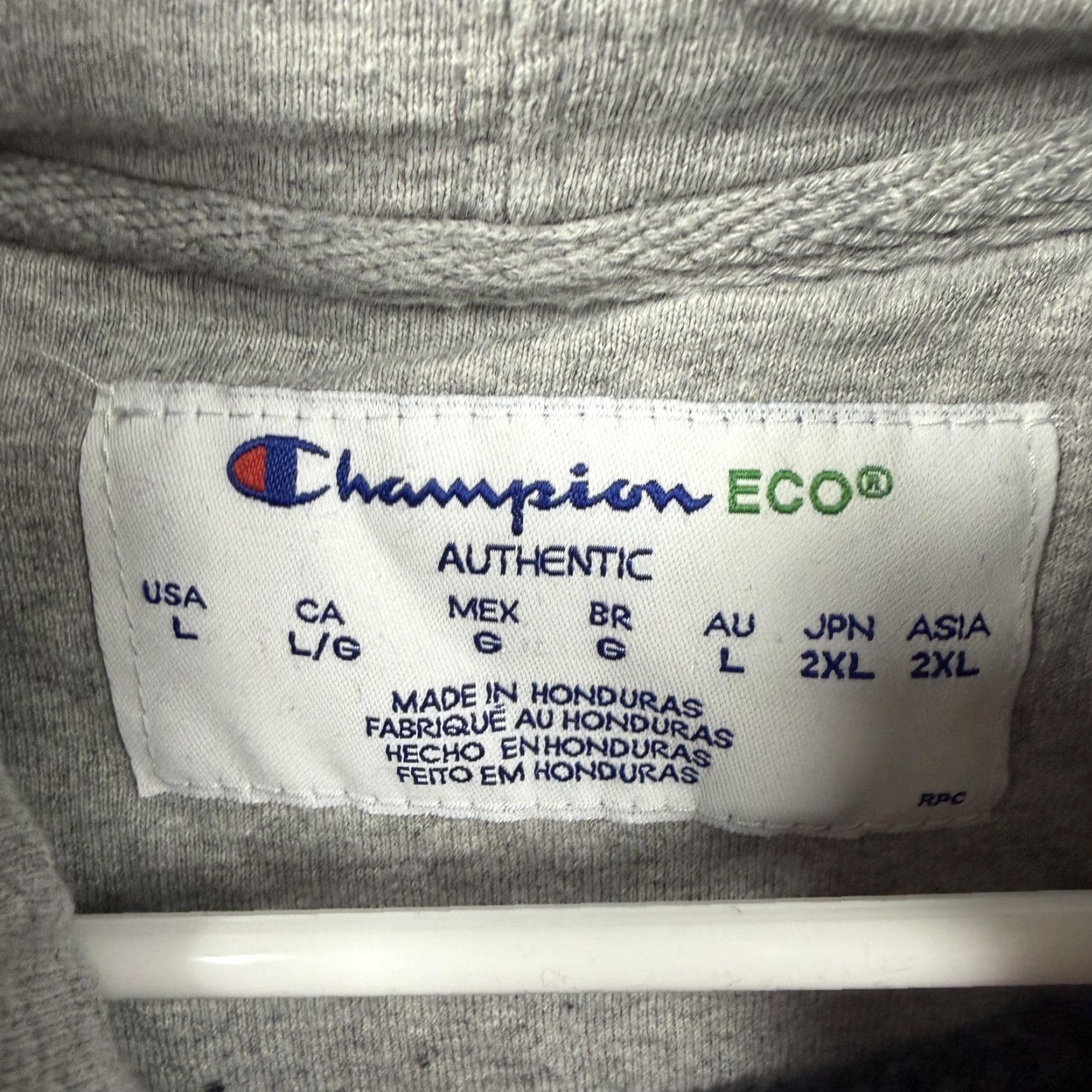 Champion Champion Hoodie Mens Large Blue Gray Fleece Pullover Kangaroo Pocket Size US L / EU 52-54 / 3 - 7 Thumbnail