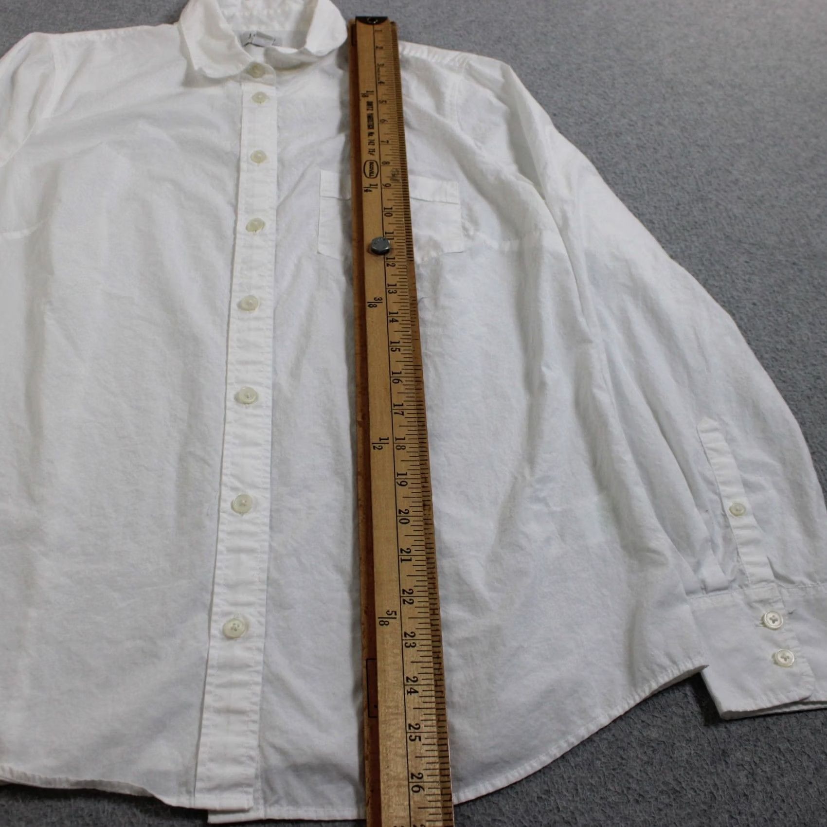 J.Crew J Crew Shirt Mens Medium White Solid Button Long Sleeve Cotton Office Heritage Size US M / EU 48-50 / 2 - 5 Thumbnail