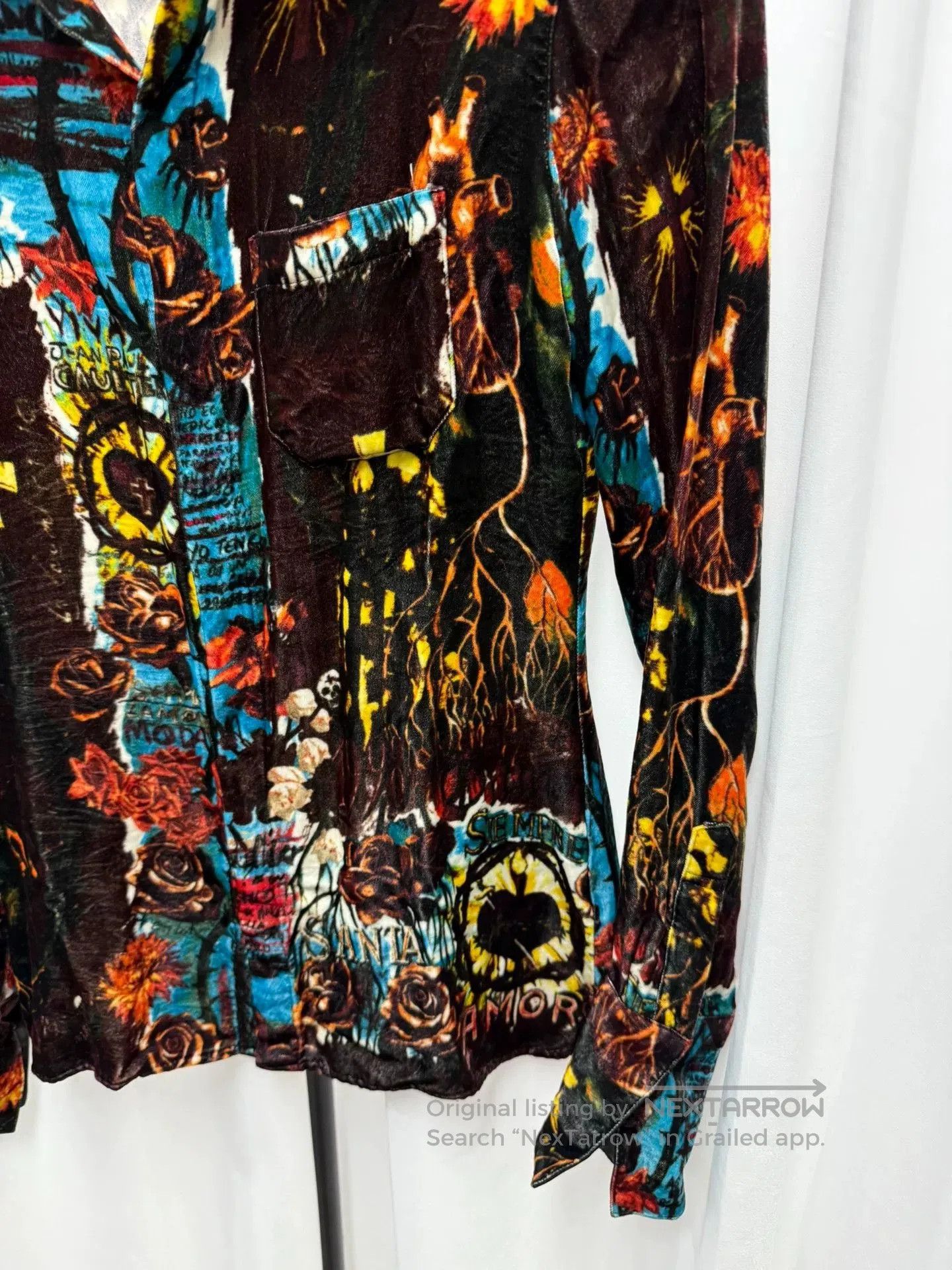 Jean Paul Gaultier Jean Paul Gaultier Floral Velvet Shirt. Size M / US 6-8 / IT 42-44 - 4 Thumbnail