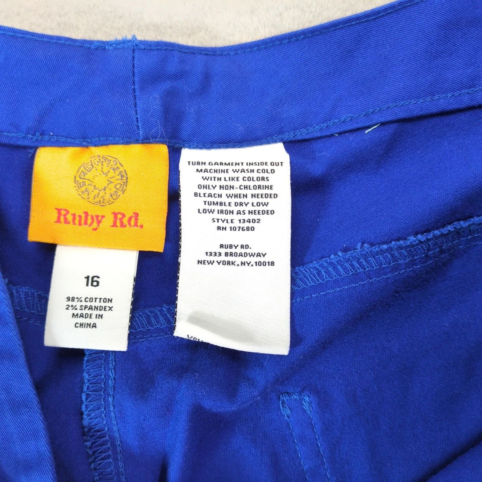 Other NWT Ruby Rd Blue Embroidered Capri Pants Women's 16 38x22.5" Size 38" / US 16 / IT 52 - 7 Thumbnail