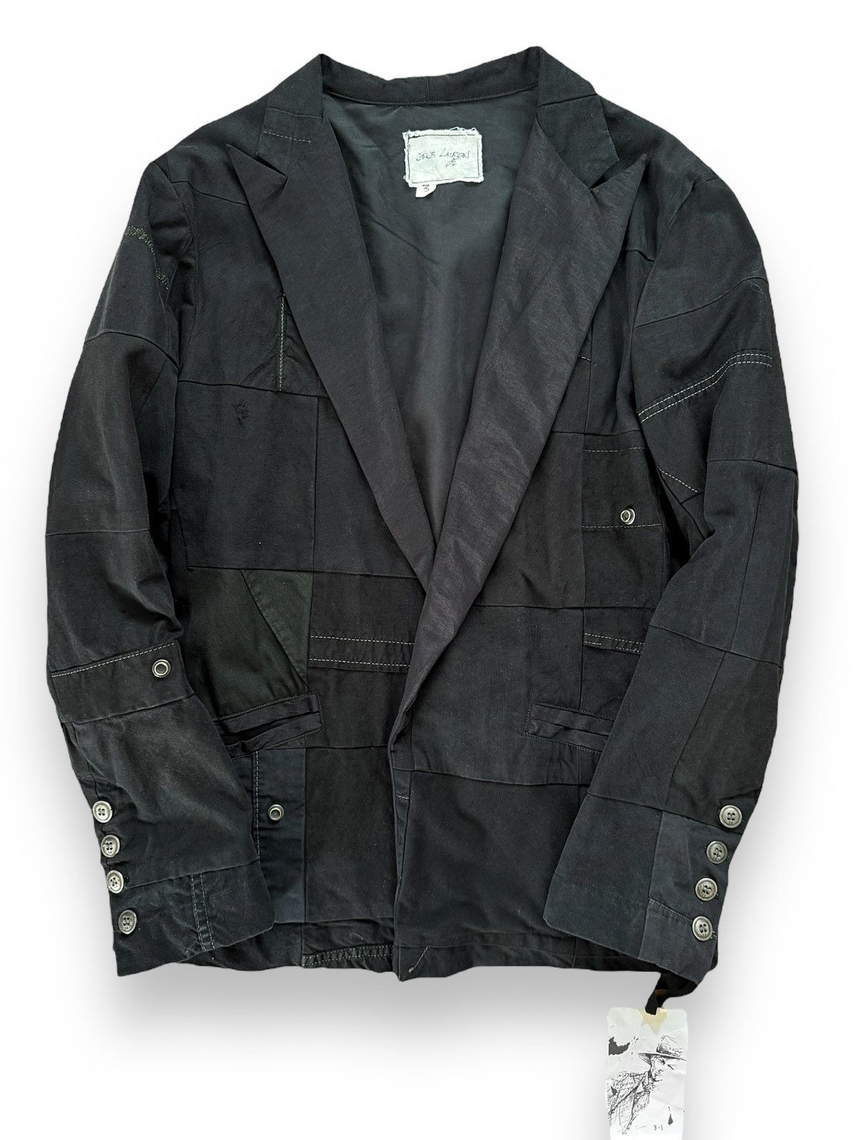 Greg Lauren Sz3 1/1 Black Workwear Tux Ollie Blazer Patchwork Jacket Size US L / EU 52-54 / 3 - 1 Thumbnail