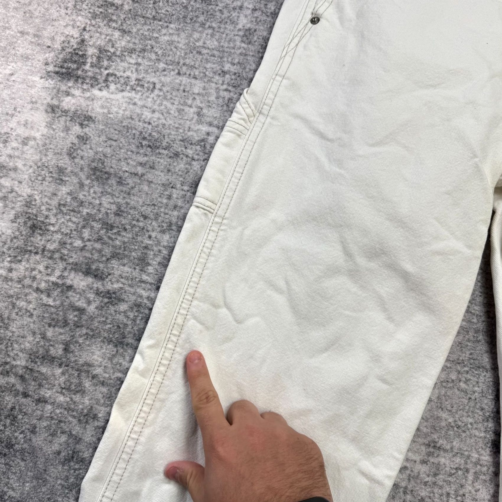 Abercrombie & Fitch Abercrombie & Fitch Jeans Mens 28x30 White Baggy Carpenter Denim Straight 5-Pocket Adult Regular Mens Size US 28 / EU 44 - 3 Thumbnail