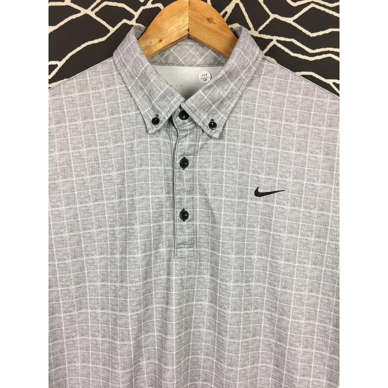 Nike × Vintage Nike Golf Swoosh Embroidered Logo Checkered Polo Tee Size US L / EU 52-54 / 3 - 3 Thumbnail