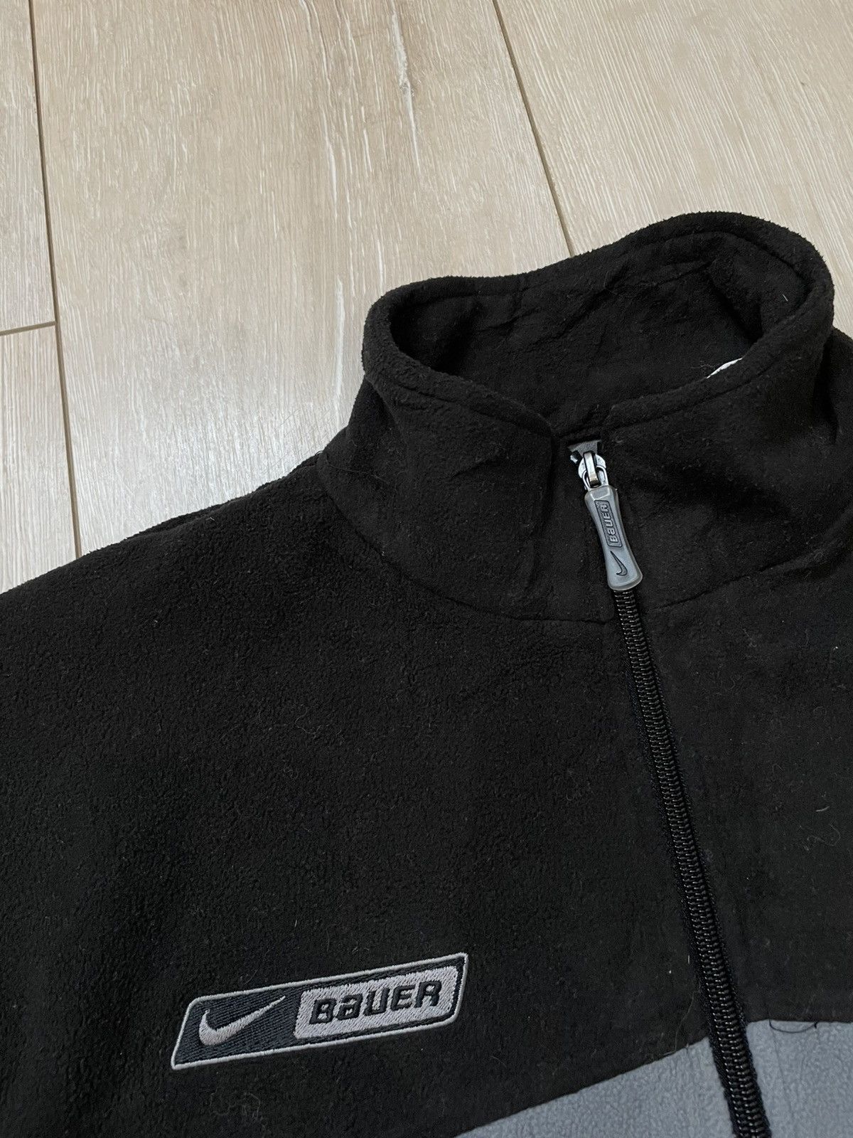 Nike × Vintage 🇺🇸 Vintage 90s Nike Bauer Logo Swoosh fleece drill size M Size US M / EU 48-50 / 2 - 2 Thumbnail