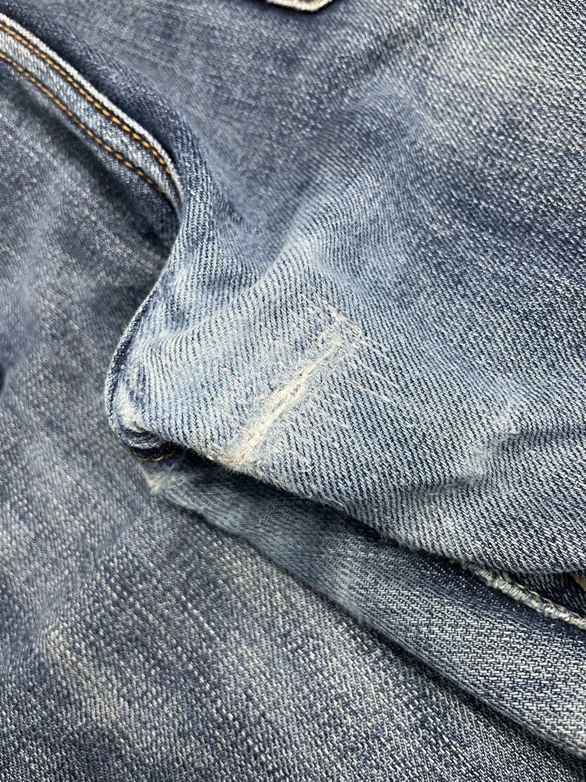 Japanese Brand Uniqlo Nigo Selvedge Mud Workaholic Denim SelfRepair Size US 37 - 17 Thumbnail