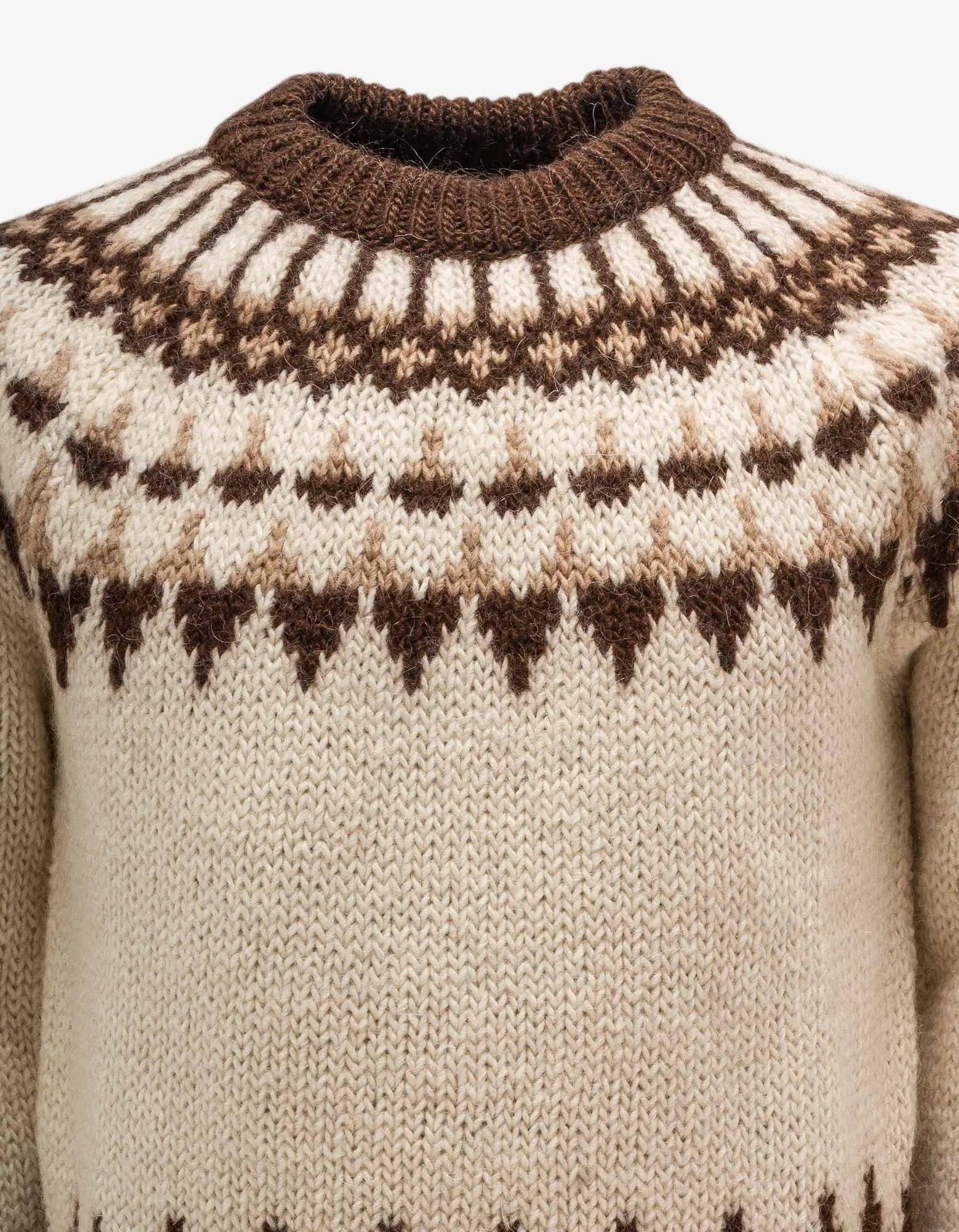 Saint Laurent Paris Saint Laurent Beige Fair Isle Wool & Mohair Sweater Size US XXL / EU 58 / 5 - 3 Thumbnail
