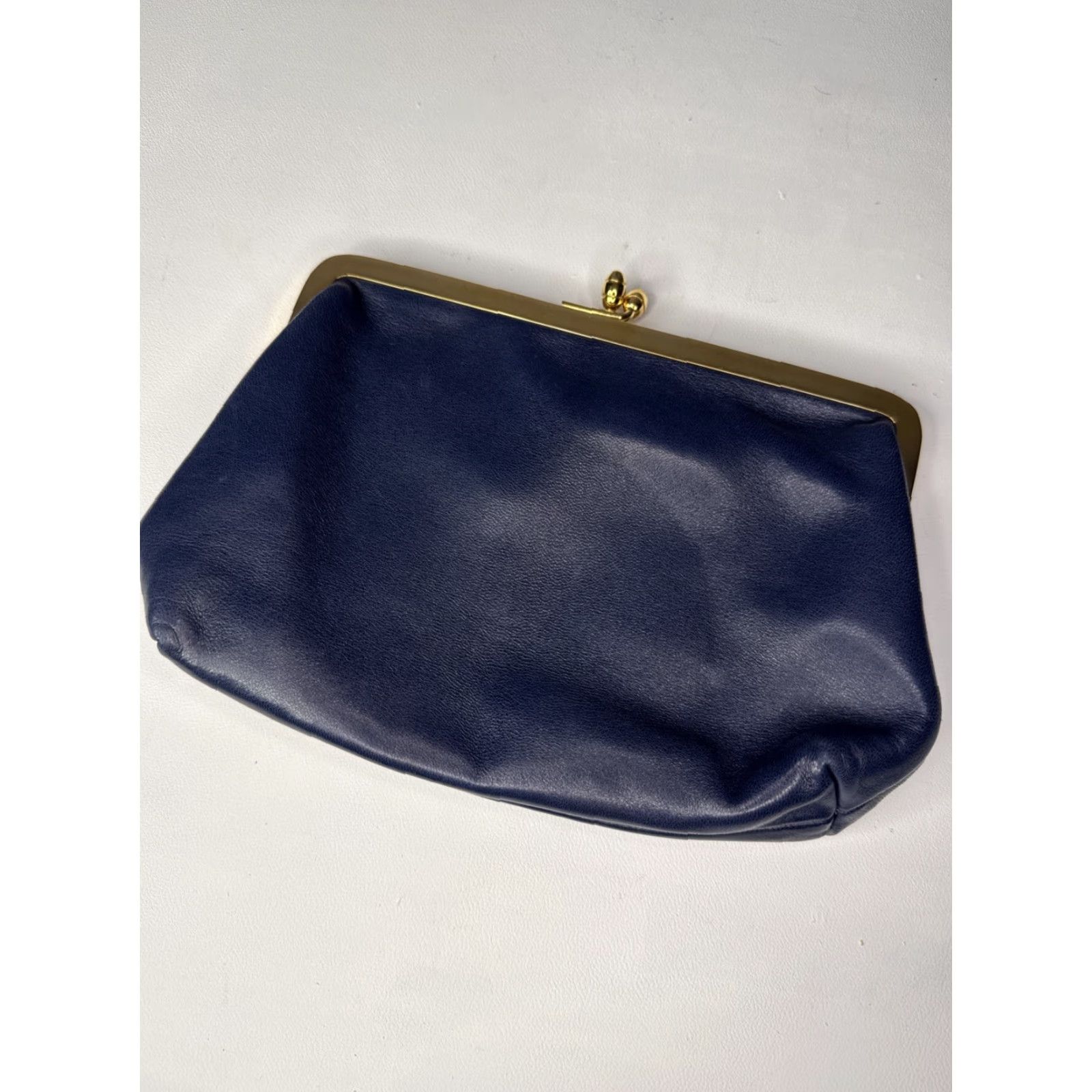 Vintage Peggy Daven Palm Beach Florida Navy Blue Leather Gold Accent Coin Purse Clutch Women Beach Coin Purse Palm Gold Accessories Navy Blue Size ONE SIZE - 2 Thumbnail
