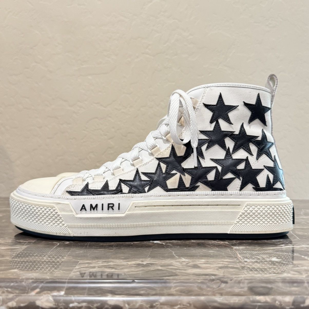 Amiri Amiri Stars Court Hi Star Patch High Top Sneakers Size US 13 / EU 46 - 1 Thumbnail