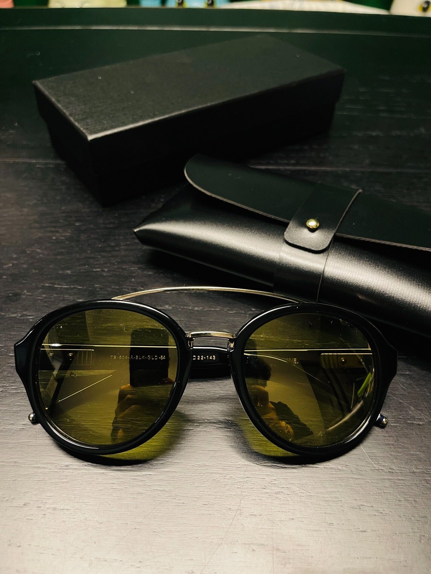 Thom Browne Thom Browne TB-504 Sunglasses with Gold Accents Size ONE SIZE - 1 Thumbnail