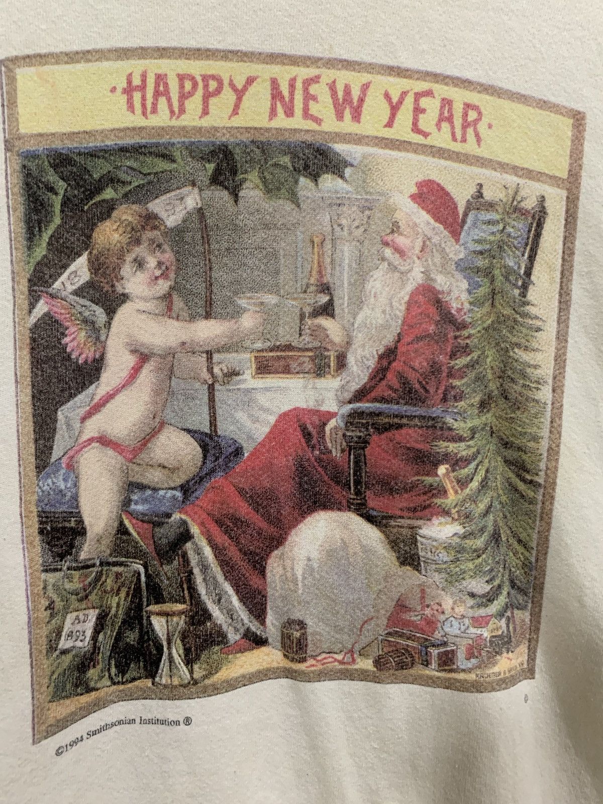 Other Vintage '90s Sweatshirt New Years Santa Cherub Smithsonian Size US M / EU 48-50 / 2 - 3 Thumbnail