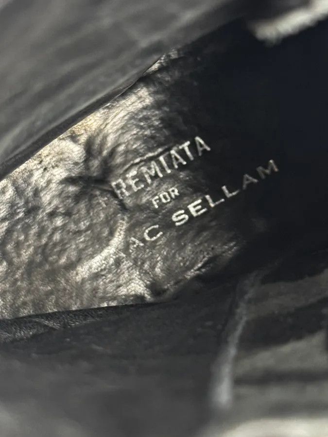 Isaac Sellam Experience Isaac Sellam Premiata Black Crocodile Leather Combat Boots Size US 11 / EU 44 - 10 Thumbnail