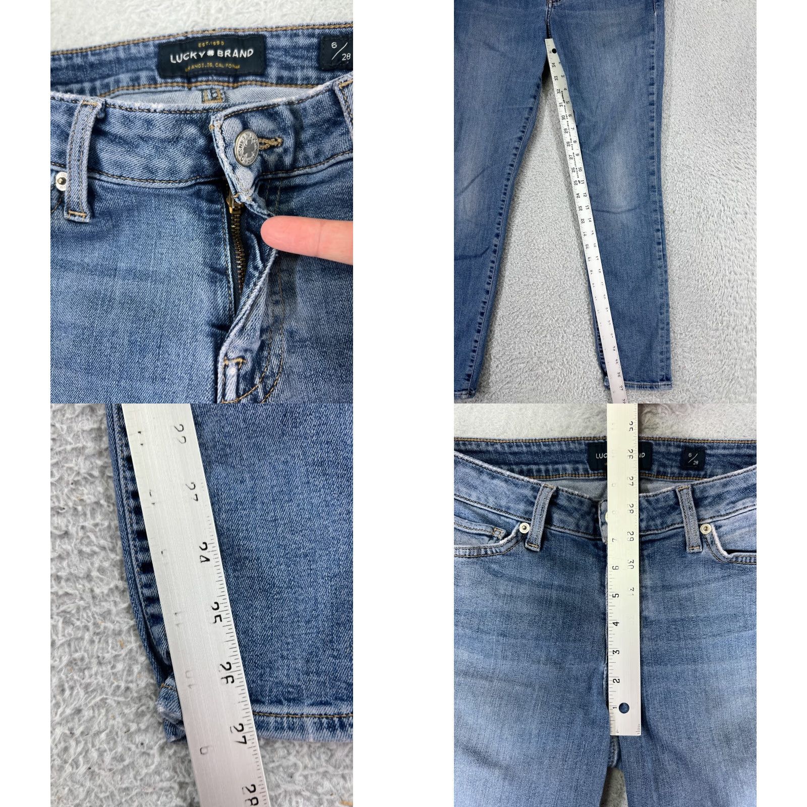 Lucky Brand Lucky Brand Womens Jeans Skinny Tapered Mid Rise Blue Denim Pants Size 6 Size 28" / US 6 / IT 42 - 8 Thumbnail