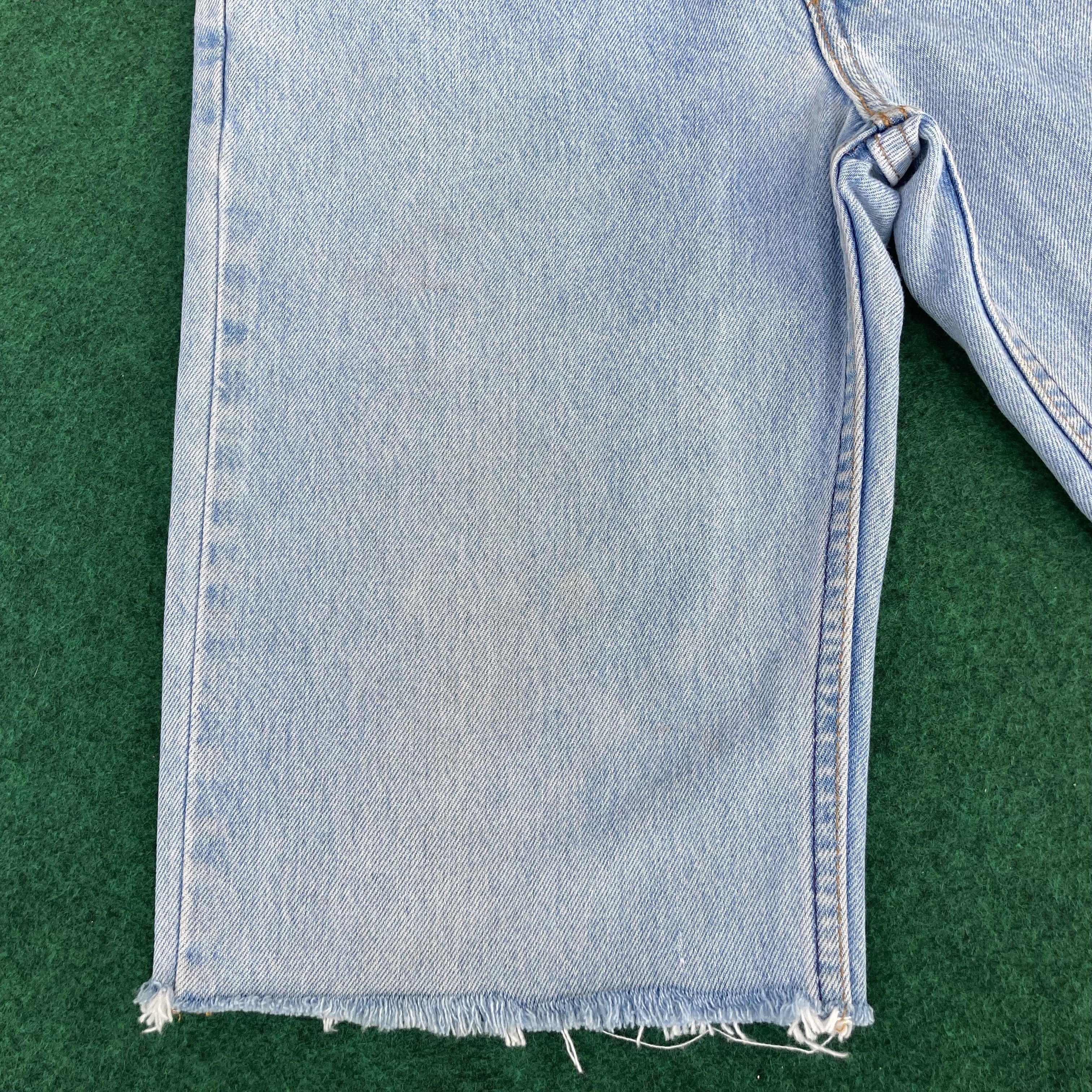 Levi's × Vintage Vtg Levis 520 Short Distressed Jorts Ripped Grunge Jeans Size US 28 / EU 44 - 6 Thumbnail