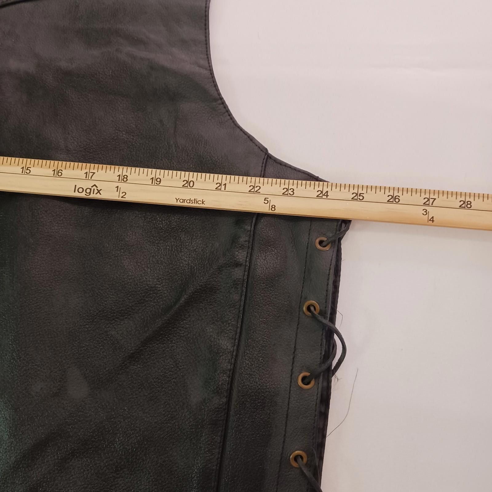 Genuine Leather Genuine Leather Men's Black Real Leather Snap Button Vest 48 Size US M / EU 48-50 / 2 - 6 Thumbnail