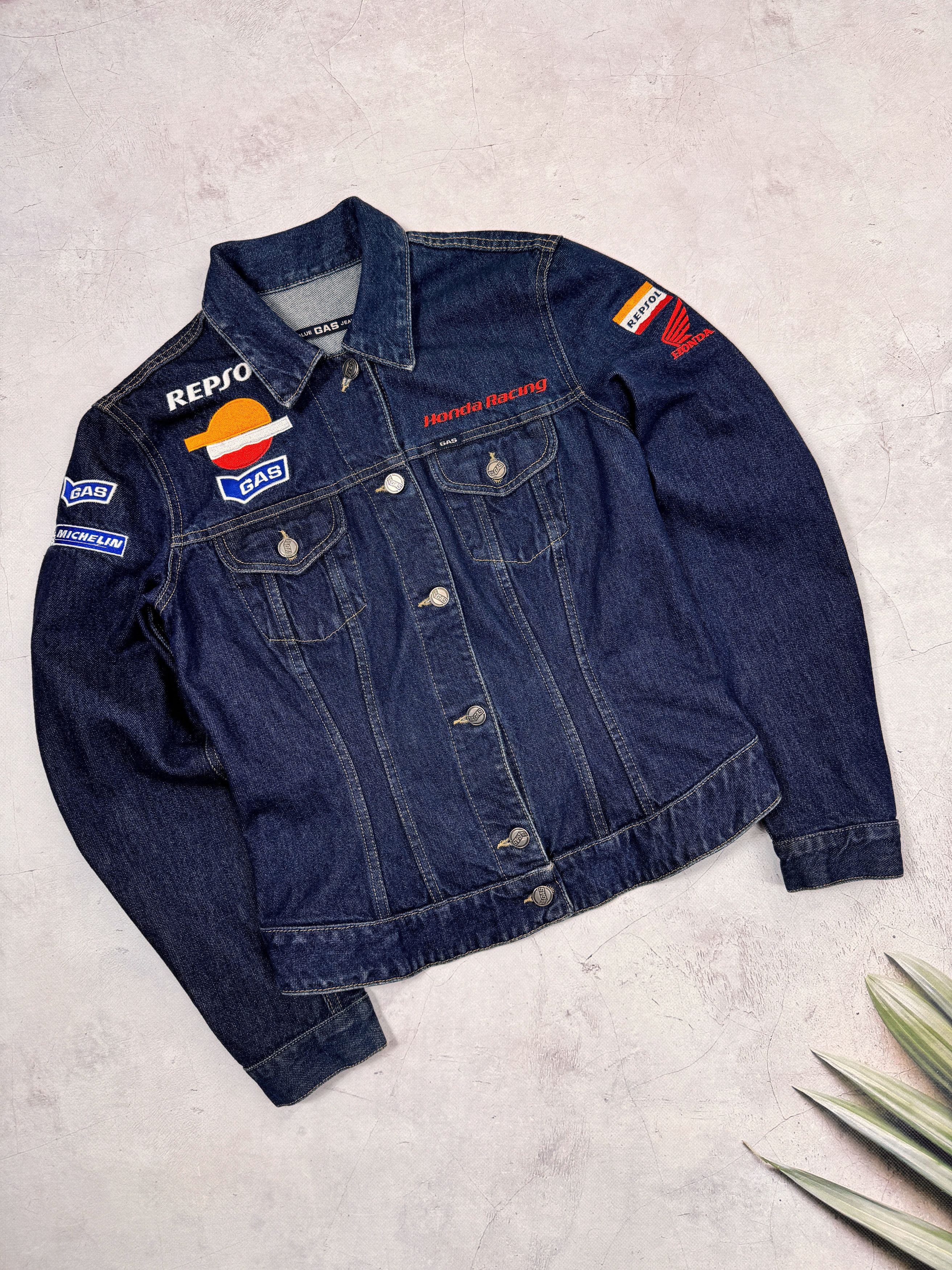 GAS × Honda Gas Denim Jacket Honda Repsol Racing Michelin Women Size L / US 10 / IT 46 - 7 Thumbnail