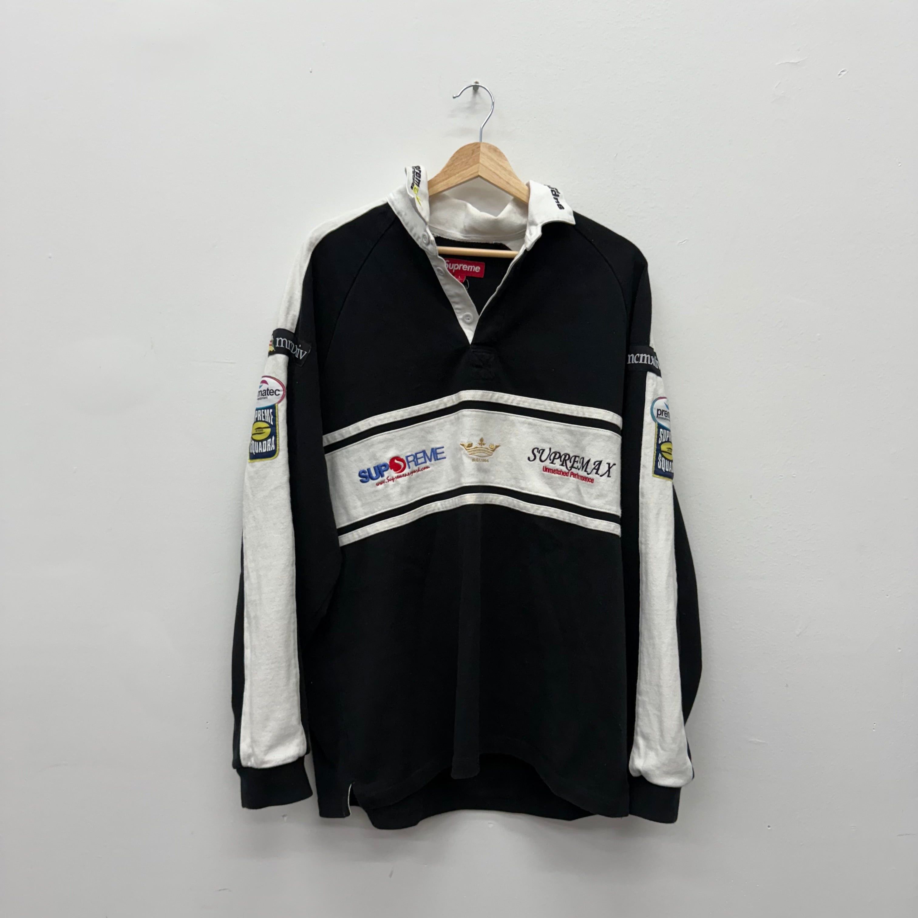 ウェア Supreme Nike Stripe Rugby Black M Supreme x Nike】Stripe Rugby☆Black☆25SS☆ (Supreme/Tシャツ