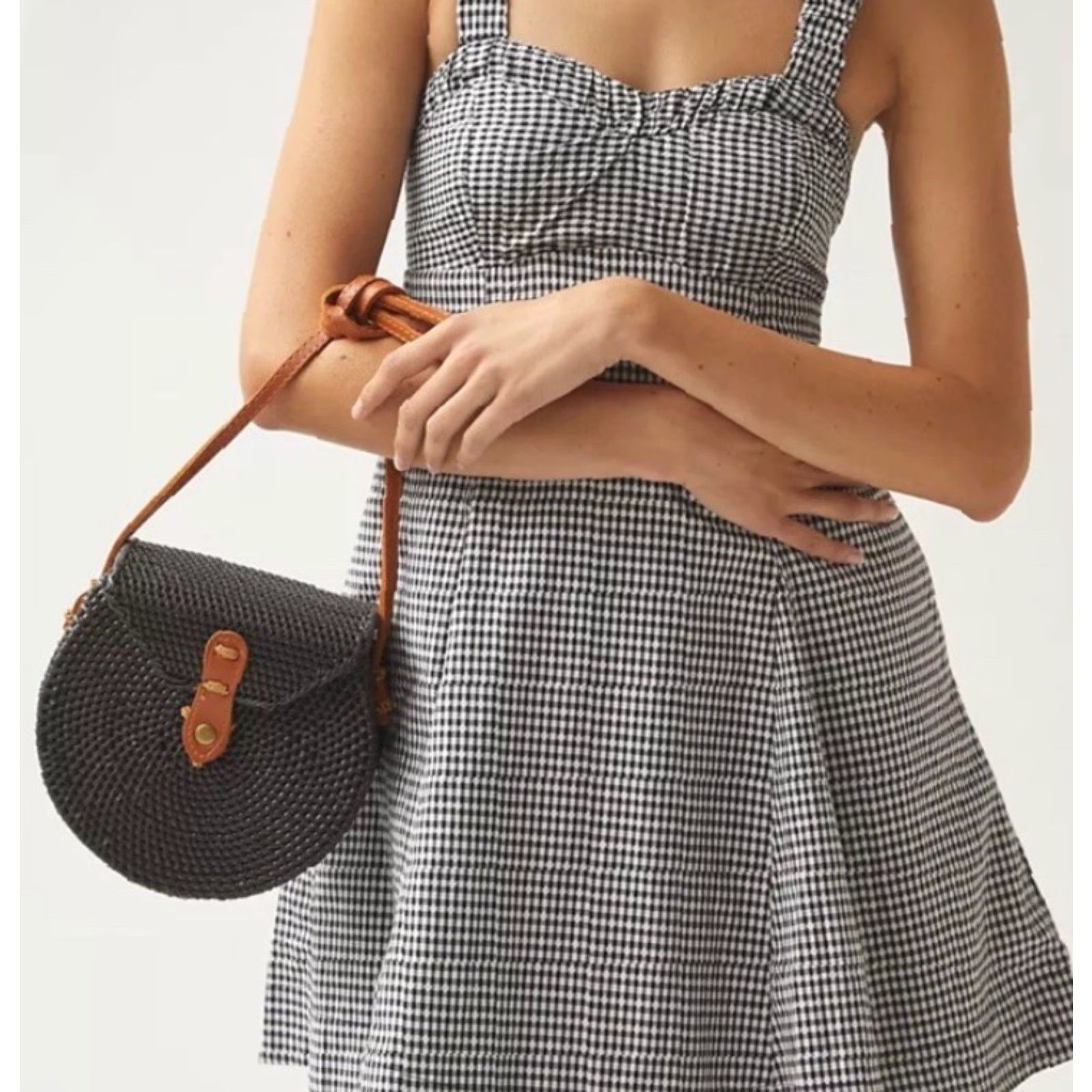 Vintage ANTHROPOLOGIE Maeve Black Gingham Check Mini Sweetheart Dress Size Large Size L / US 10 / IT 46 - 7 Thumbnail