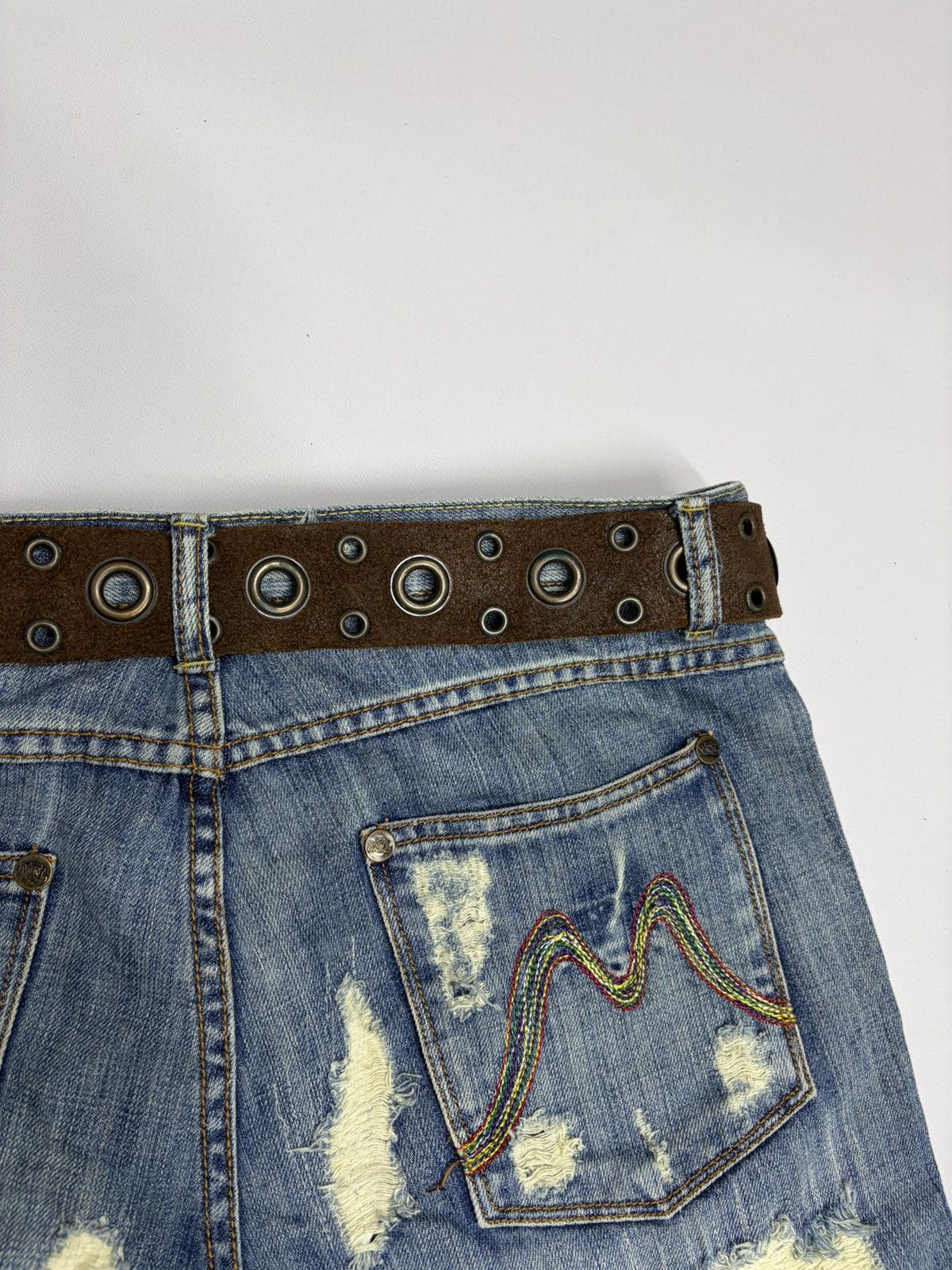 Hysteric Glamour Vintage Y2K Rhinestones Like Number Nine Punk Leather Belt Size 34 - 10 Thumbnail