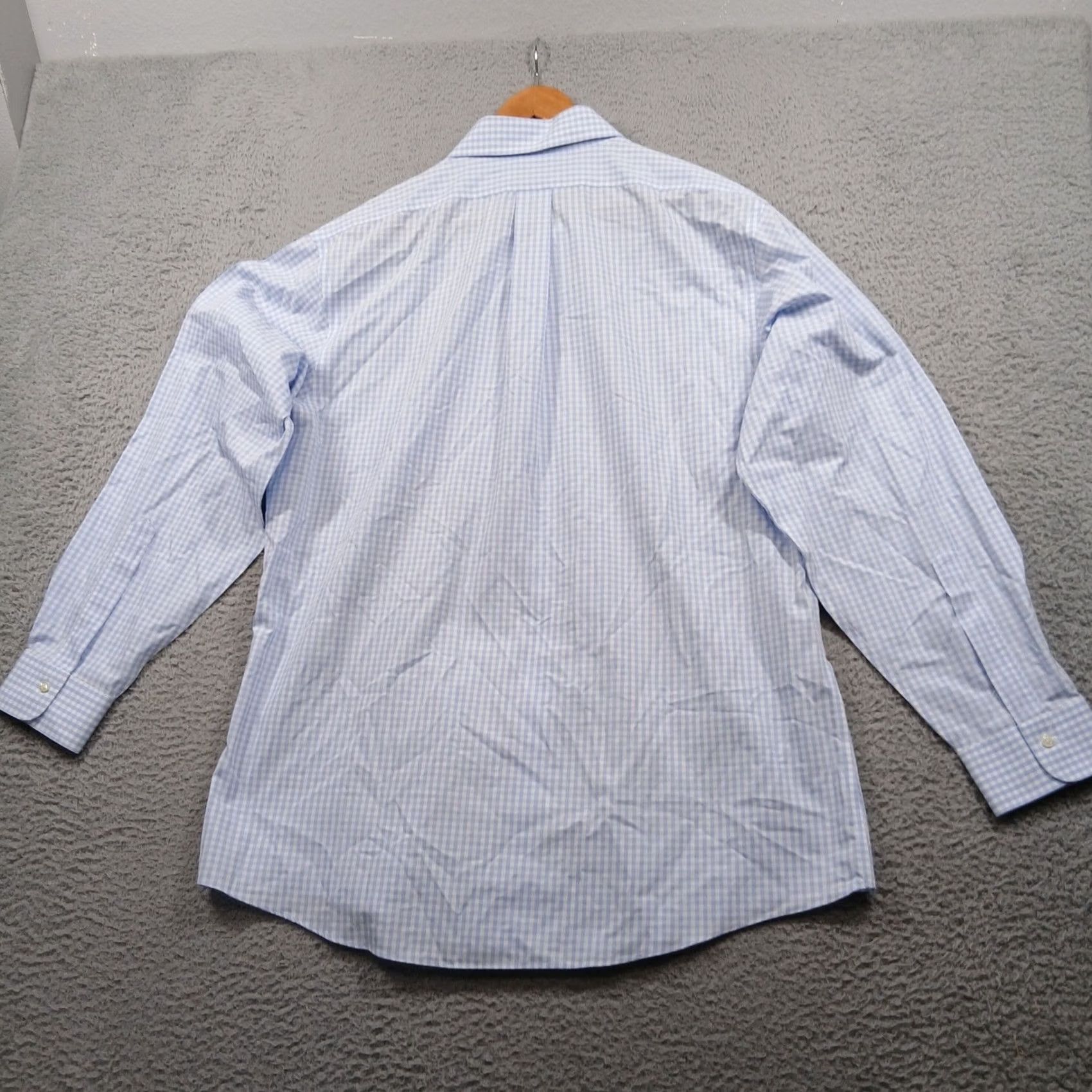 Brooks Brothers Brooks Brothers Dress Shirt Gingham 17.5 35 Blue Non-Iron Supima Classic Fit Button-Down Collar EUC Mens Shirt Size 48R - 3 Thumbnail