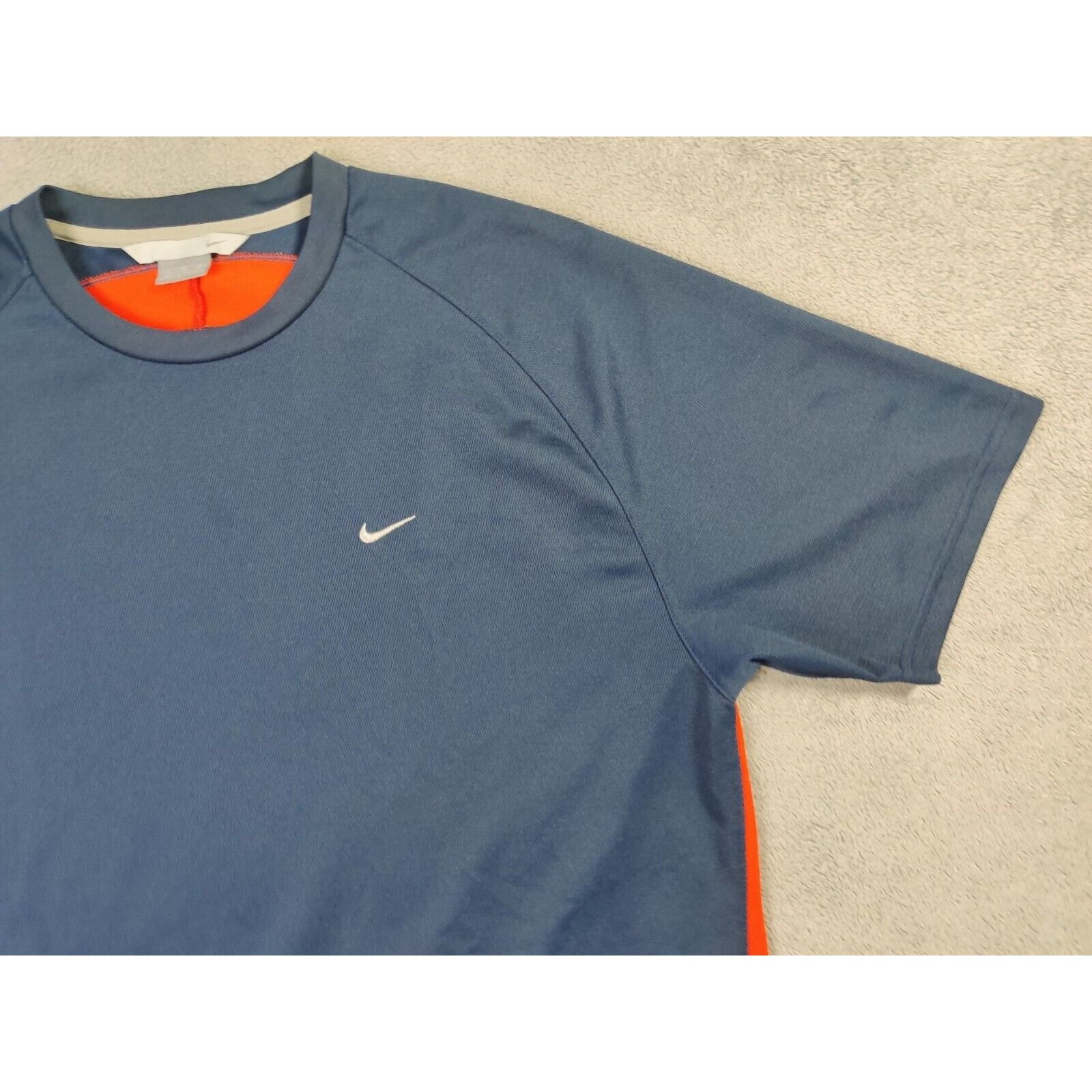 Nike Nike Shirt Adult Mens XL Dark Blue Orange Embroidered Swoosh Size US XL / EU 56 / 4 - 3 Thumbnail