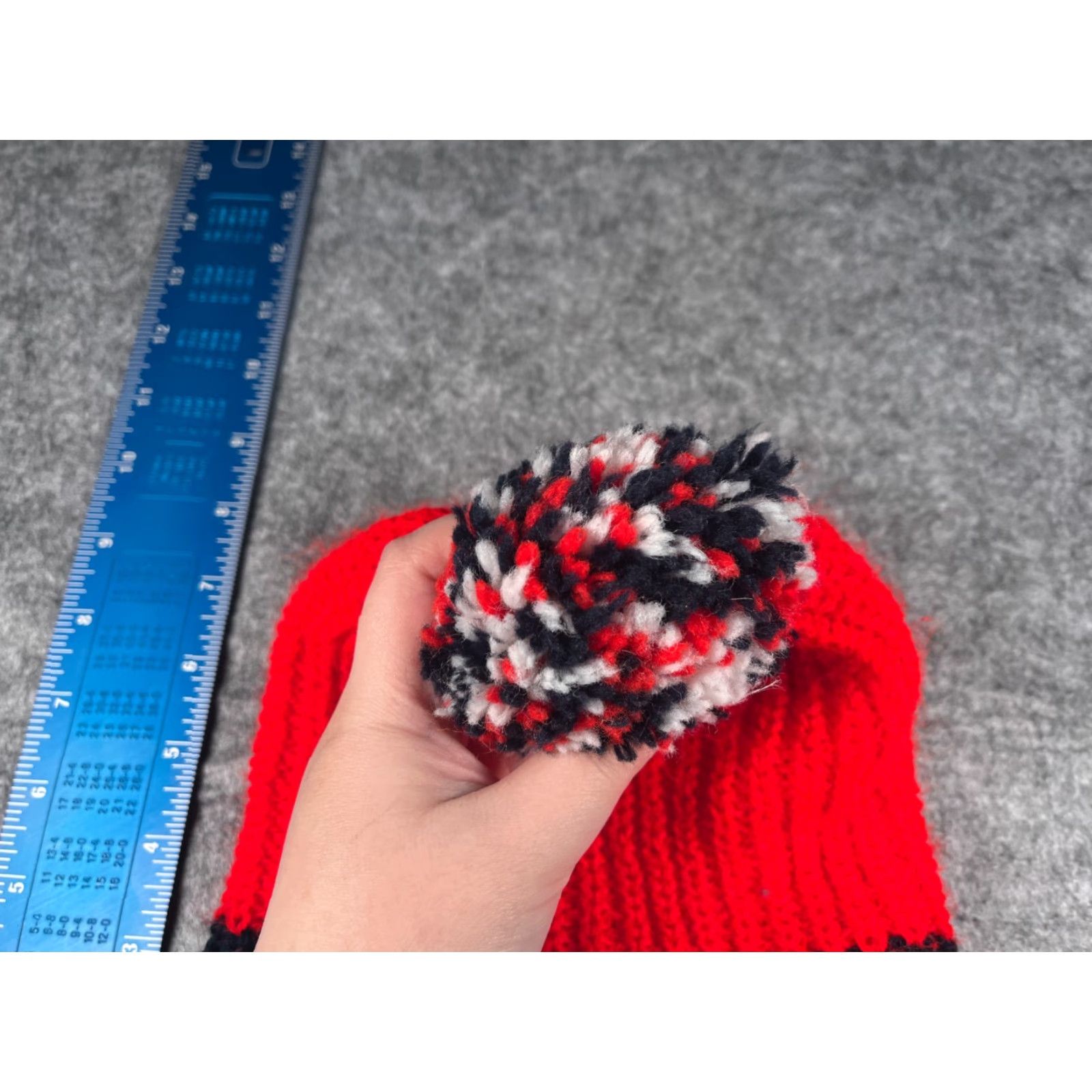 Alife American General Life Beanie Hat One Size Adult Blue Red Knit 100% Acrylic Pom Striped Casual Travel Workwear Unisex Mens Womens Size ONE SIZE - 4 Thumbnail