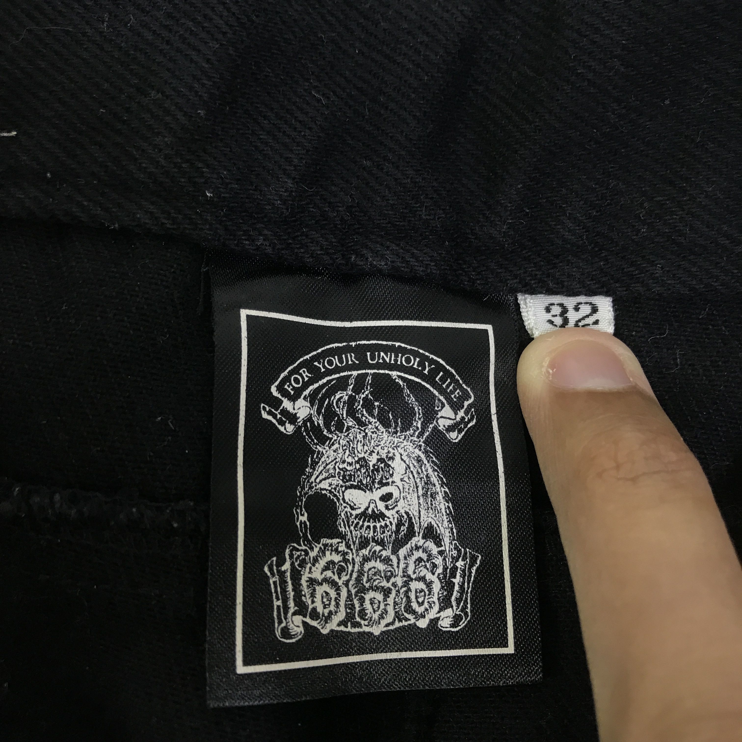 Japanese Brand Punk For Your Unholy Life 666 bondage Jeans Pants K130B15 Size US 32 / EU 48 - 16 Thumbnail