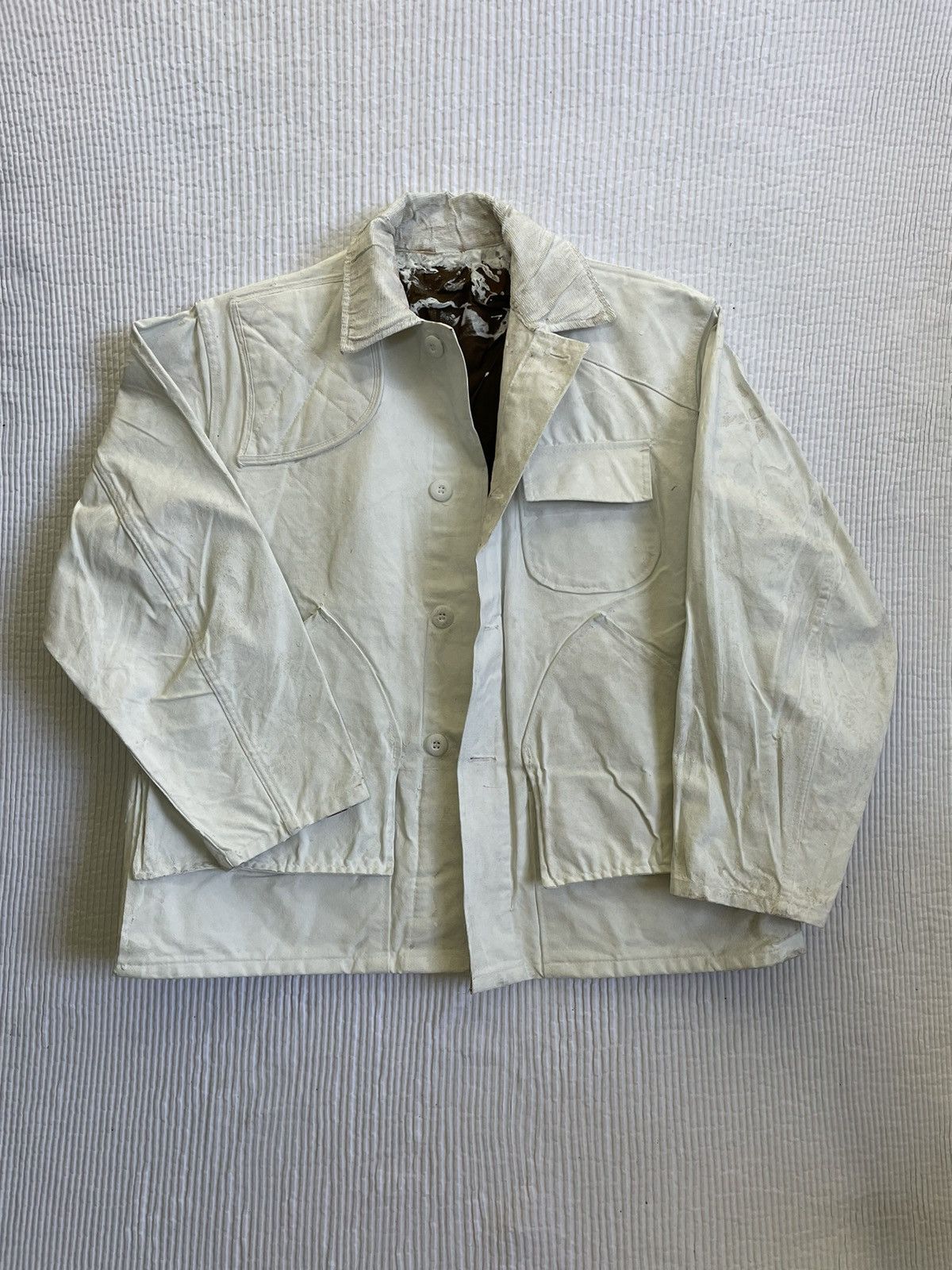 Handmade Duck Hunting Coat in White Size US L / EU 52-54 / 3 - 1 Thumbnail