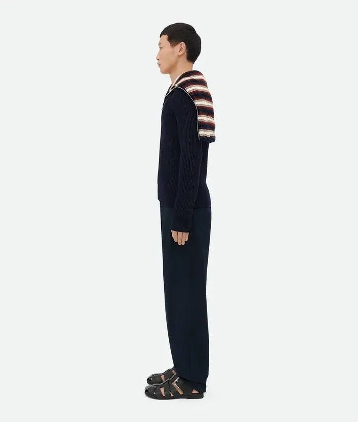 Bottega Veneta o1s1rm0326 Cotton Striped Cardigan in Navy Size US S / EU 44-46 / 1 - 2 Thumbnail