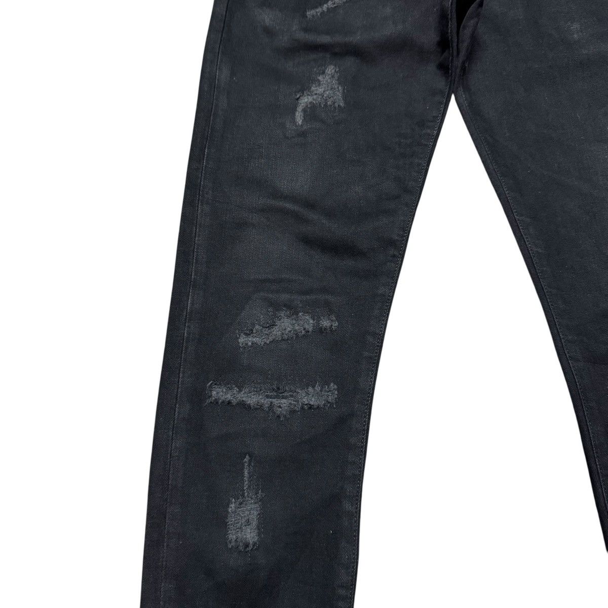 Represent Clo. Represent Jet Black Repairer Denim Jeans Size US 28 / EU 44 - 6 Thumbnail