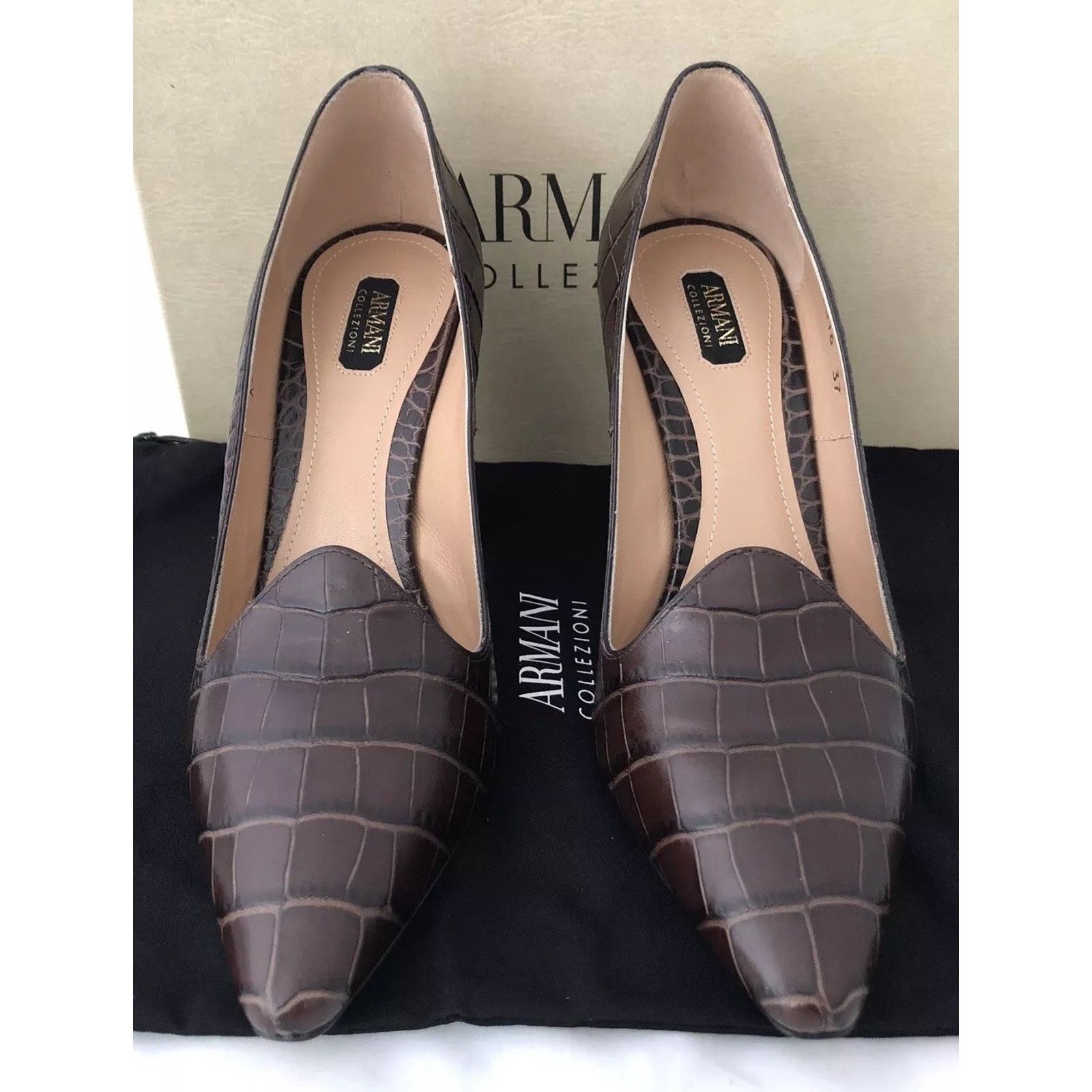 Armani Collezioni Armani Collezioni Women High Heel Leather Shoes 7 US X5E016 Size US 7 / IT 37 - 4 Thumbnail