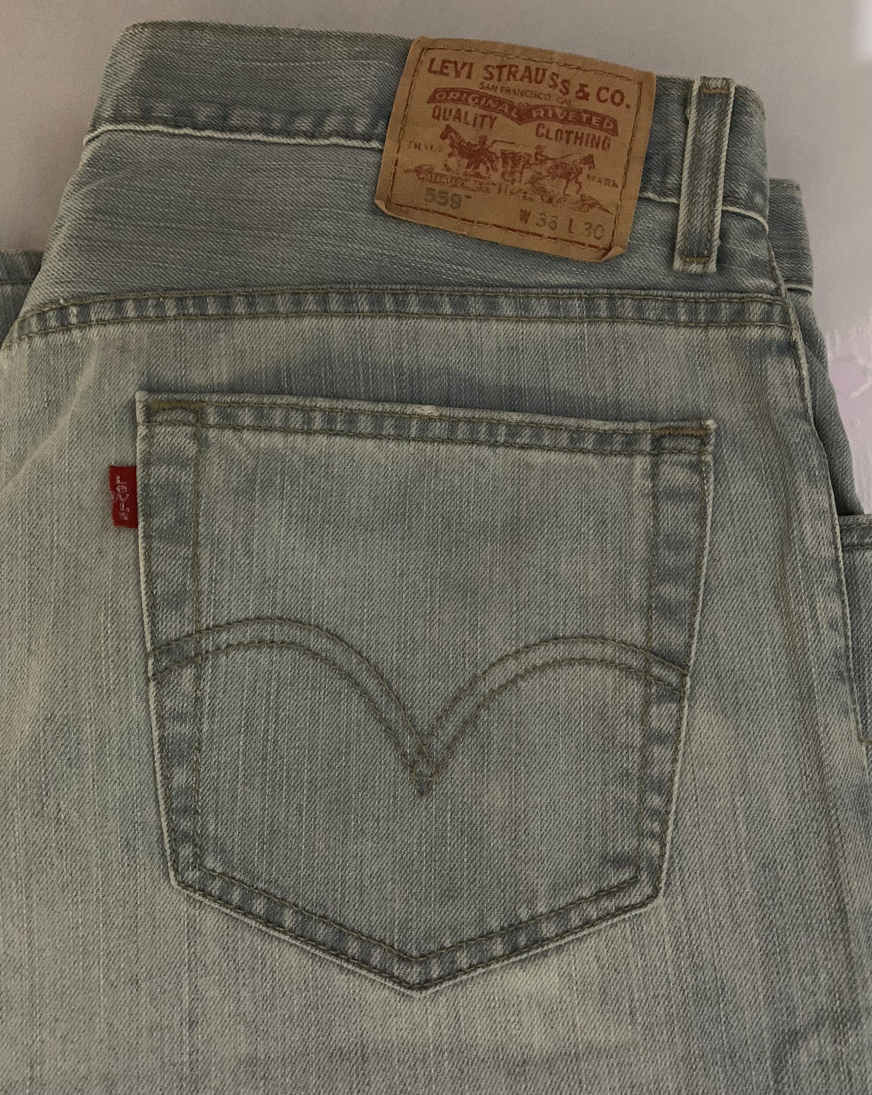 Levi's Levi's 559 Jeans Mens 36x30 Relaxed Straight Rinsed Blue Size US 36 / EU 52 - 1 Thumbnail