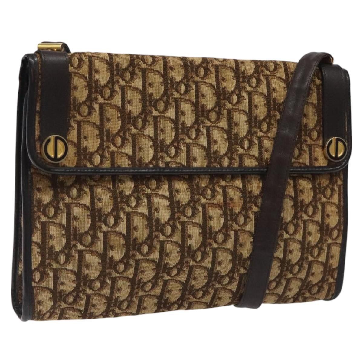Dior DIOR Trotter Canvas Shoulder Bag Brown Gold Size ONE SIZE - 1 Thumbnail