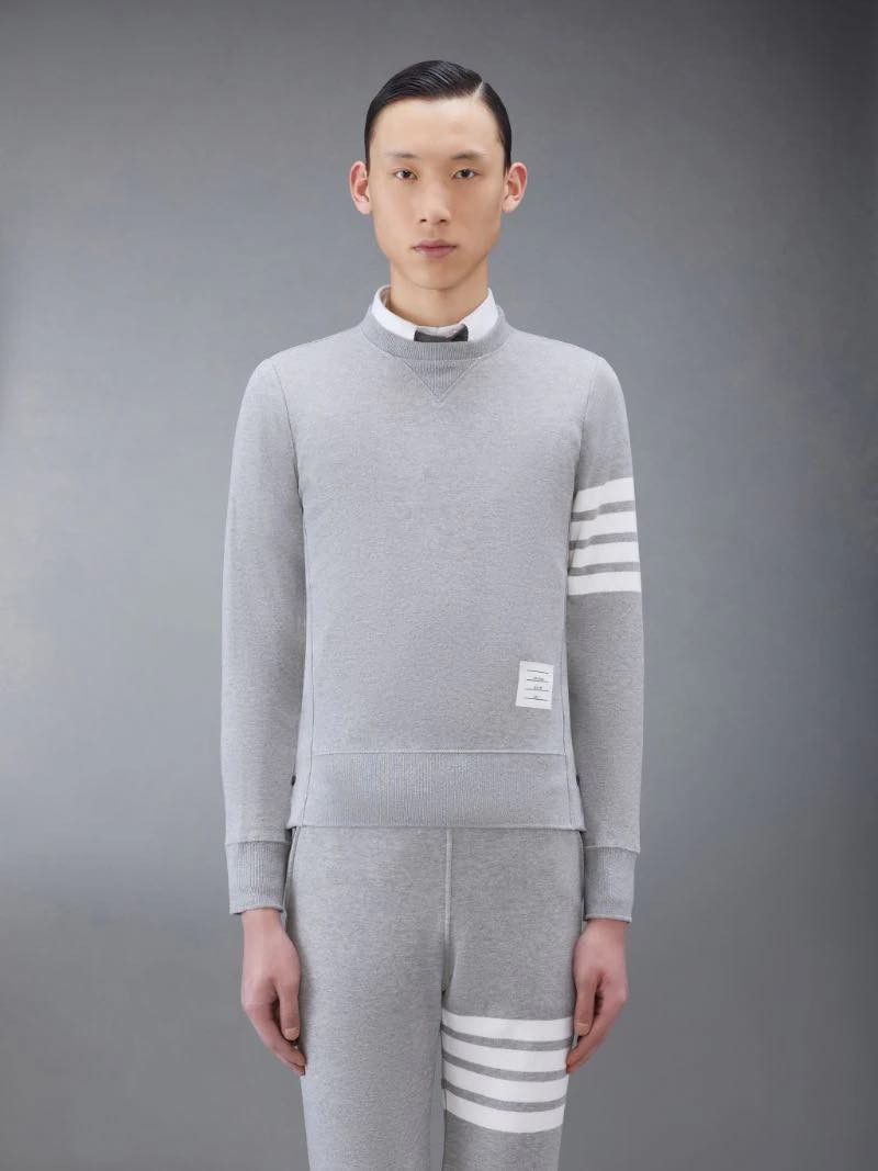 image of Thom Browne - Classic Loopback 4-Bar Sweatshirt in Grey, Men's (Size Medium)