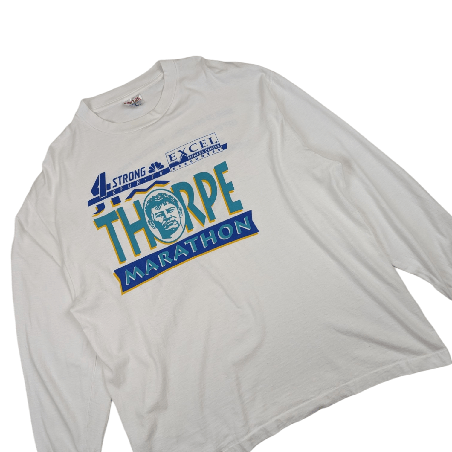 TEE JAYS 90's THORPE MARATHON Greek Boston Long Sleeve T-Shirt Size US XL / EU 56 / 4 - 3 Thumbnail