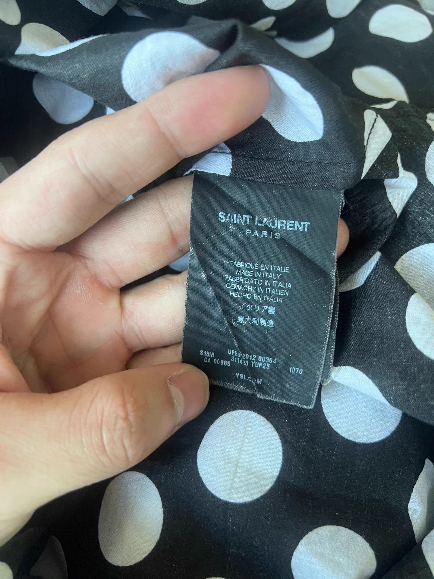 Saint Laurent Paris Saint Laurent SLP 13SS Original Polka Dot Shirt Size US M / EU 48-50 / 2 - 4 Thumbnail