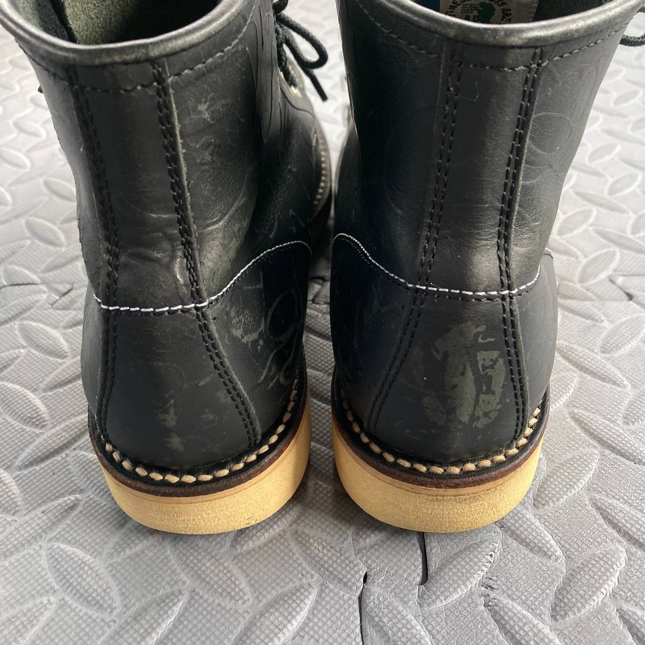Bape 2009 Simple Soldier Black Camo Leather Boots Size US 7.5 / EU 40-41 - 4 Thumbnail